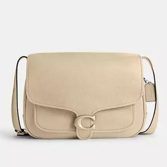 Coach Tabby Messenger Handbag Crossbody Cream Ivory Glovetanned Leather NWOT - Picture 1 of 15